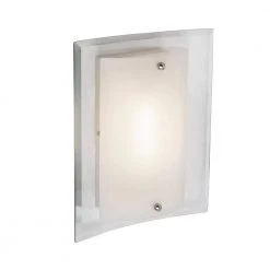 Miami 1-Light Brushed Nickel CFL Wall Sconce Light Fixture with Frosted Glass Shade by Bel Air Lighting