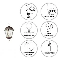 Covington 3-Light Burnished Rust Hanging Outdoor Pendant Light with Clear Glass by Bel Air Lighting -GlowNest Shop burnished rust bel air lighting outdoor pendant lights 5155 brt e1 1000