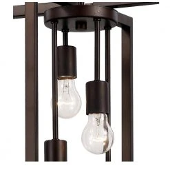 Eastwood 4-Light Dark Bronze Hanging Kitchen Pendant Light with Rectangular Metal Shade by Bel Air Lighting -GlowNest Shop dark bronze bel air lighting chandeliers pnd 999 4f 1000