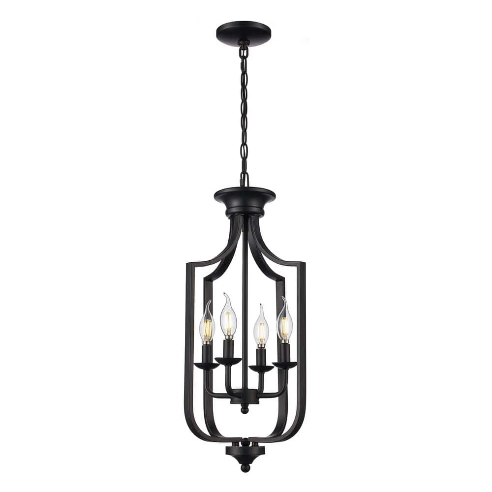 Hillcrest 12 in. 4-Light Matte Black Traditional Hanging Kitchen Pendant Light with Metal Shade by Bel Air Lighting 10 Hillcrest 12 in. 4-Light Matte Black Traditional Hanging Kitchen Pendant Light with Metal Shade by Bel Air Lighting - Image 8