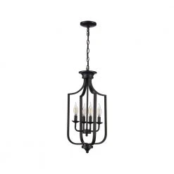 Hillcrest 12 in. 4-Light Matte Black Traditional Hanging Kitchen Pendant Light with Metal Shade by Bel Air Lighting 15 Hillcrest 12 in. 4-Light Matte Black Traditional Hanging Kitchen Pendant Light with Metal Shade by Bel Air Lighting -GlowNest Shop matte black bel air lighting chandeliers 11214 mb c3 1000