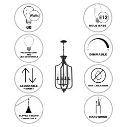 Hillcrest 13.75 in. 4-Light Matte Black Traditional Hanging Kitchen Pendant Light with Metal Shade by Bel Air Lighting -GlowNest Shop matte black bel air lighting chandeliers 11215 mb 40 1000