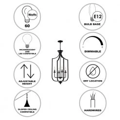 Hillcrest 16 in. 4-Light Matte Black Traditional Hanging Kitchen Pendant Light with Metal Shade by Bel Air Lighting -GlowNest Shop matte black bel air lighting chandeliers 11216 mb 40 1000