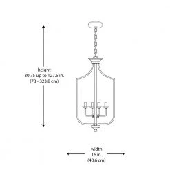 Hillcrest 16 in. 4-Light Matte Black Traditional Hanging Kitchen Pendant Light with Metal Shade by Bel Air Lighting -GlowNest Shop matte black bel air lighting chandeliers 11216 mb 77 1000