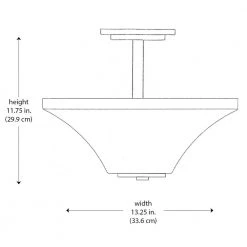 Cameo 13.25 in. 2-Light Oil Rubbed Bronze Semi Flush Mount Kitchen Ceiling Light Fixture with Frosted Glass Shade by Bel Air Lighting -GlowNest Shop oil rubbed bronze bel air lighting flush mount lights 70643 rob 77 1000