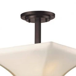 Cameo 13.25 in. 2-Light Oil Rubbed Bronze Semi Flush Mount Kitchen Ceiling Light Fixture with Frosted Glass Shade by Bel Air Lighting -GlowNest Shop oil rubbed bronze bel air lighting flush mount lights 70643 rob c3 1000