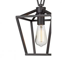 Lacey 1-Light Oil Rubbed Bronze Hanging Mini Kitchen Pendant Light with Metal Shade by Bel Air Lighting -GlowNest Shop oil rubbed bronze bel air lighting pendant lights 10264 1 rob 1f 1000