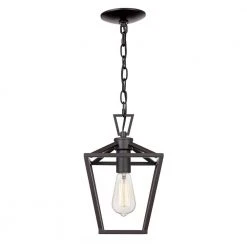 Lacey 1-Light Oil Rubbed Bronze Hanging Mini Kitchen Pendant Light with Metal Shade by Bel Air Lighting