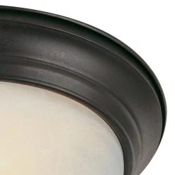 Browns 15 in. 3-Light Oiled Bronze Flush Mount Kitchen Ceiling Light Fixture with White Marbleized Glass Shade by Bel Air Lighting -GlowNest Shop oiled bronze bel air lighting flush mount lights 13619 rob c3 1000