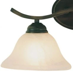 Hollyslope 2-Light Oil Rubbed Bronze Bathroom Vanity Light Fixture with Marbleized Glass Shades by Bel Air Lighting -GlowNest Shop oiled bronze bel air lighting vanity lighting 2826 rob 4f 1000