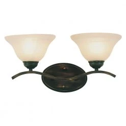 Hollyslope 2-Light Oil Rubbed Bronze Bathroom Vanity Light Fixture with Marbleized Glass Shades by Bel Air Lighting -GlowNest Shop oiled bronze bel air lighting vanity lighting 2826 rob c3 1000