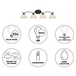 Hollyslope 4-Light Oil Rubbed Bronze Bathroom Vanity Light Fixture with Marbleized Glass Shades by Bel Air Lighting -GlowNest Shop oiled bronze bel air lighting vanity lighting 2828 rob 40 1000