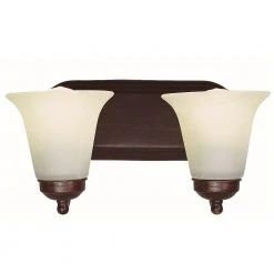 Cabernet Collection 2-Light Oiled Bronze Bathroom Vanity Light Fixture with White Marbleized Shades by Bel Air Lighting -GlowNest Shop oiled bronze bel air lighting vanity lighting 3502 rob c3 1000