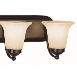 Cabernet Collection 4-Light Oiled Bronze Bathroom Vanity Light Fixture with White Marbleized Shade by Bel Air Lighting -GlowNest Shop oiled bronze bel air lighting vanity lighting 3504 rob 4f 1000