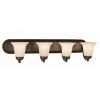 Cabernet Collection 4-Light Oiled Bronze Bathroom Vanity Light Fixture with White Marbleized Shade by Bel Air Lighting -GlowNest Shop oiled bronze bel air lighting vanity lighting 3504 rob 64 1000