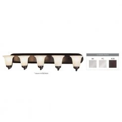 Cabernet Collection 5-Light Oiled Bronze Bathroom Vanity Light Fixture with White Marbleized Shade by Bel Air Lighting -GlowNest Shop oiled bronze bel air lighting vanity lighting 3505 rob 1f 1000