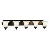 Cabernet Collection 5-Light Oiled Bronze Bathroom Vanity Light Fixture with White Marbleized Shade by Bel Air Lighting -GlowNest Shop oiled bronze bel air lighting vanity lighting 3505 rob 64 1000