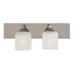 Edwards 18.25 in. 2-Light Pewter Bathroom Vanity Light Fixture with Frosted Glass Shades by Bel Air Lighting -GlowNest Shop pewter bel air lighting vanity lighting 2802 pw c3 1000