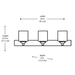 Edwards 24 in. 3-Light Pewter Bathroom Vanity Light Fixture with Frosted Glass Shades by Bel Air Lighting -GlowNest Shop pewter bel air lighting vanity lighting 2803 pw 40 1000