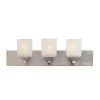 Edwards 24 in. 3-Light Pewter Bathroom Vanity Light Fixture with Frosted Glass Shades by Bel Air Lighting