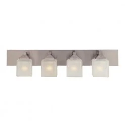 Edwards 30 in. 4-Light Pewter Bathroom Vanity Light Fixture with Frosted Glass Shades by Bel Air Lighting -GlowNest Shop pewter bel air lighting vanity lighting 2804 pw c3 1000
