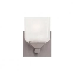 Edwards 1-Light Pewter Wall Sconce Light Fixture with Frosted Glass Shade by Bel Air Lighting -GlowNest Shop pewter bel air lighting wall sconces 2801 pw 4f 1000