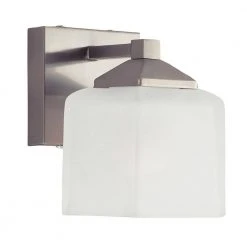 Edwards 1-Light Pewter Wall Sconce Light Fixture with Frosted Glass Shade by Bel Air Lighting -GlowNest Shop pewter bel air lighting wall sconces 2801 pw c3 1000