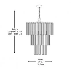 Tranquility 9-Light Polished Brass Tiered Chandelier for Dining Room with Beveled Acrylic Crystal Shade by Bel Air Lighting -GlowNest Shop polished brass bel air lighting chandeliers 9647 pb 77 1000
