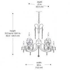 18-Light Polished Chrome Crystal Chandelier for Dining Room with Hanging Beads by Bel Air Lighting -GlowNest Shop polished chrome bel air lighting chandeliers 70368 pc c3 1000