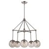Riviera 5-Light Polished Chrome Chandelier for Dining Room with Clear Glass Globe Shades by Bel Air Lighting -GlowNest Shop polished chrome bel air lighting chandeliers 71388 pc 64 1000