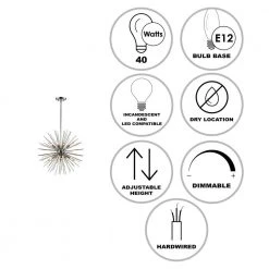 Collina 9-Light Polished Chrome Sputnik Hanging Kitchen Pendant Light by Bel Air Lighting -GlowNest Shop polished chrome bel air lighting chandeliers mdn 1452 pc 40 1000