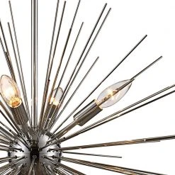 Collina 9-Light Polished Chrome Sputnik Hanging Kitchen Pendant Light by Bel Air Lighting -GlowNest Shop polished chrome bel air lighting chandeliers mdn 1452 pc 4f 1000