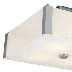 Desert Fog 16.5 in. 4-Light Polished Chrome Semi Flush Mount Kitchen Ceiling Light Fixture with Square Glass Shade by Bel Air Lighting -GlowNest Shop polished chrome bel air lighting flush mount lights 3091 pc 4f 1000