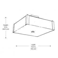 Desert Fog 16.5 in. 4-Light Polished Chrome Semi Flush Mount Kitchen Ceiling Light Fixture with Square Glass Shade by Bel Air Lighting -GlowNest Shop polished chrome bel air lighting flush mount lights 3091 pc c3 1000