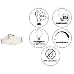 Desert Fog 16.5 in. 4-Light Polished Chrome Semi Flush Mount Kitchen Ceiling Light Fixture with Square Glass Shade by Bel Air Lighting -GlowNest Shop polished chrome bel air lighting flush mount lights 3091 pc e1 1000