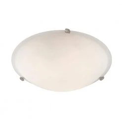 Cullen 12 in. 2-Light Polished Chrome Flush Mount Kitchen Ceiling Light Fixture with Frosted Glass Shade by Bel Air Lighting