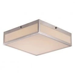 Montgomery 12 in. Polished Chrome Integrated LED Flush Mount Kitchen Ceiling Light Fixture with Acrylic Shade by Bel Air Lighting