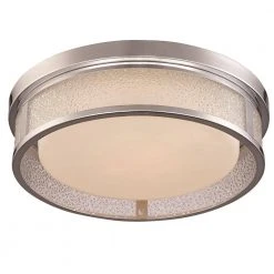 15 in. 24-Watt Equivalent Polished Chrome Integrated LED Flush Mount Kitchen Ceiling Light Fixture with Glass Shade by Bel Air Lighting
