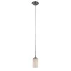 Mod Pod 1-Light Polished Chrome Hanging Mini Kitchen Pendant Light with Frosted Glass Cylinder Shade by Bel Air Lighting -GlowNest Shop polished chrome bel air lighting pendant lights 70520 pc 64 1000