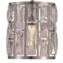 Vibrant 1-Light Polished Chrome Hanging Mini Kitchen Pendant Light with Crystal Shade by Bel Air Lighting -GlowNest Shop polished chrome bel air lighting pendant lights 71341 pc c3 1000