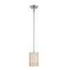 1-Light Polished Chrome Hanging Mini Kitchen Pendant Light with Cream Fabric Shade by Bel Air Lighting