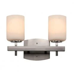 Fairfield 13 in. 2-Light Polished Chrome Bathroom Vanity Light Fixture with Frosted Glass by Bel Air Lighting
