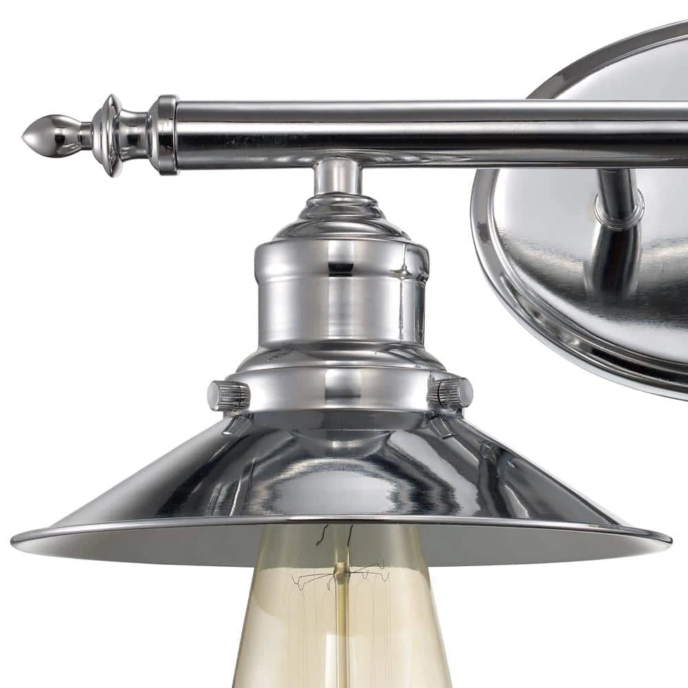 Griswald 2-Light Polished Chrome Bathroom Vanity Light Fixture with Metal Shades by Bel Air Lighting 7 Griswald 2-Light Polished Chrome Bathroom Vanity Light Fixture with Metal Shades by Bel Air Lighting - Image 5