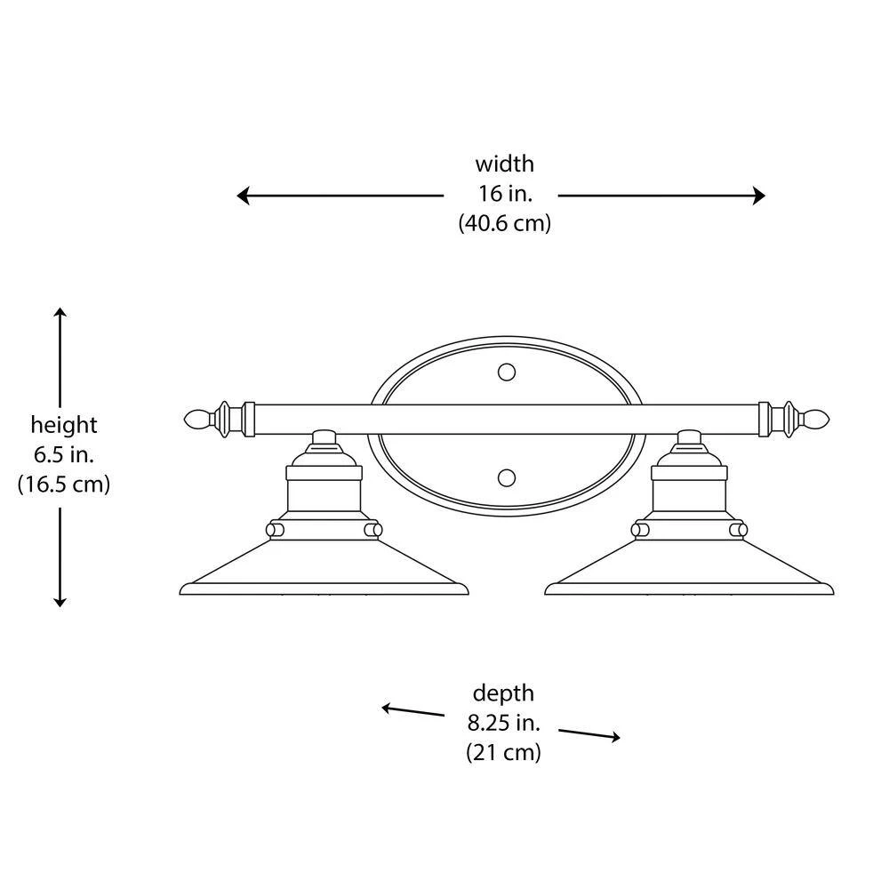 Griswald 2-Light Polished Chrome Bathroom Vanity Light Fixture with Metal Shades by Bel Air Lighting 5 Griswald 2-Light Polished Chrome Bathroom Vanity Light Fixture with Metal Shades by Bel Air Lighting - Image 3