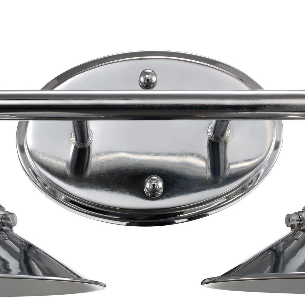 Griswald 2-Light Polished Chrome Bathroom Vanity Light Fixture with Metal Shades by Bel Air Lighting 6 Griswald 2-Light Polished Chrome Bathroom Vanity Light Fixture with Metal Shades by Bel Air Lighting - Image 4