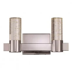 Georgie 14.25 in. 2-Light Polished Chrome Integrated LED Bathroom Vanity Light Fixture with Bubble Glass by Bel Air Lighting