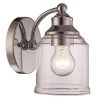 Agoura 5 in. 1-Light Polished Chrome Wall Sconce Light Fixture with Clear Glass Shade by Bel Air Lighting
