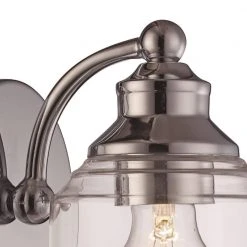 Agoura 5 in. 1-Light Polished Chrome Wall Sconce Light Fixture with Clear Glass Shade by Bel Air Lighting -GlowNest Shop polished chrome bel air lighting vanity lighting 22061 pc c3 1000