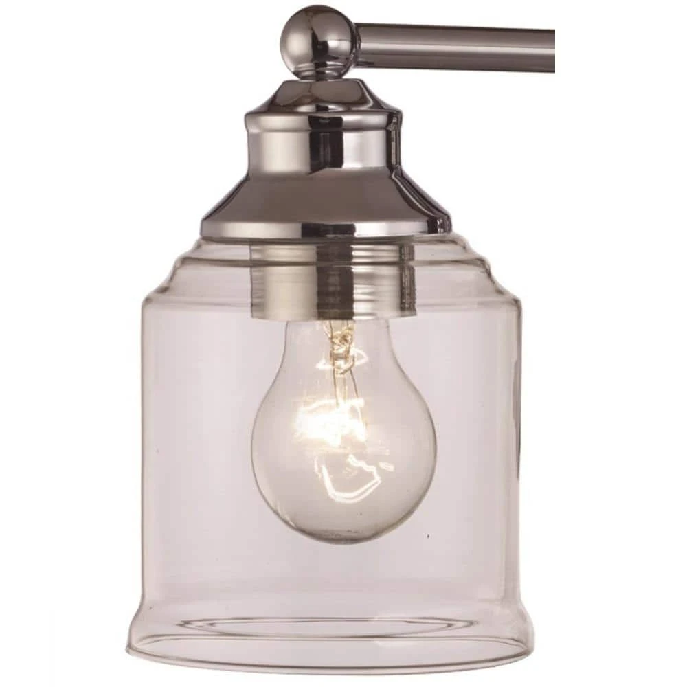 Agoura 23 in. 3-Light Polished Chrome Bathroom Vanity Light Fixture with Clear Glass Shades by Bel Air Lighting 7 Agoura 23 in. 3-Light Polished Chrome Bathroom Vanity Light Fixture with Clear Glass Shades by Bel Air Lighting - Image 5