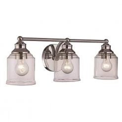 Agoura 23 in. 3-Light Polished Chrome Bathroom Vanity Light Fixture with Clear Glass Shades by Bel Air Lighting